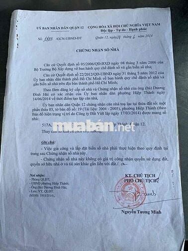bán nhà mặt tiền hiệp thành 17 q12 gần chợ hiệp thanh