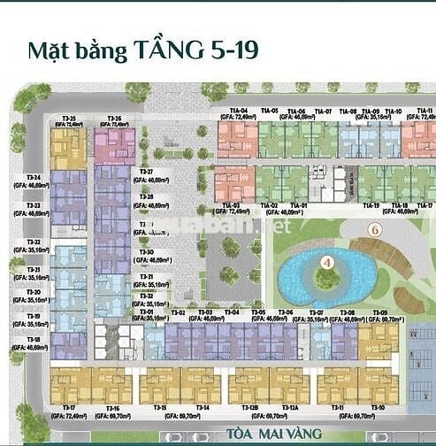 CĂN HỘ 1PN 46m2 999 TRIỆU – TÒA MAI VÀNG | DỰ ÁN K-HOME