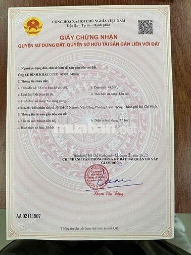 CẦN BÁN LÔ ĐẤT HẺM 55 NGUYỄN VĂN CÔNG