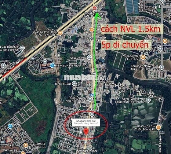 Sang nhượng nhà hàng mặt tiền QL50 Bình Chánh - Rộng hơn 1000m2