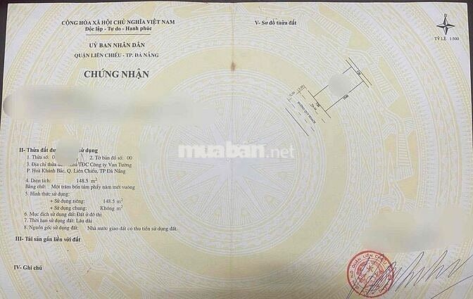 Bán đất biệt thự Bàu Mạc 2 - Liên Chiểu - Đà Năng