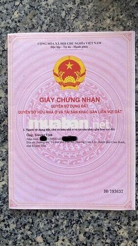 CHÍNH CHỦ Cần Bán Nhanh Lô Đất Vị Trí Tại TP Cam Ranh, Tỉnh Khánh Hòa