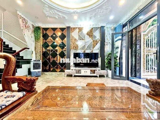 BÁN NHÀ HUỲNH TẤN PHÁT 3 TẦNG 4 PHÒNG NGỦ XE HƠI ĐẬU BÊN HÔNG NHÀ