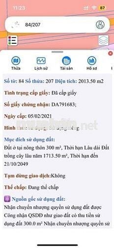 BÁN ĐẤT 2013,5m2 TẠI TAM AN, LONG THÀNH - 300m² THỔ CƯ, ĐƯỜNG GIAO THÔ