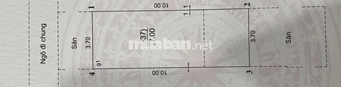 Nhà 60,8m2, mặt tiền 3,7m, 2 mặt thoáng,ngõ 94 phố Tân Mai.