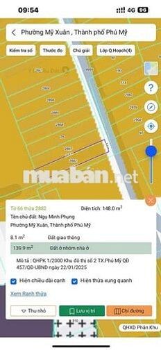 Bán lô đất tọa lạc tại phường mỹ xuân, phú mỹ ,brvt