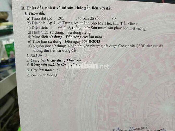 ĐẤT PHƯỜNG TRUNG AN TỈNH ĐỒNG THÁP