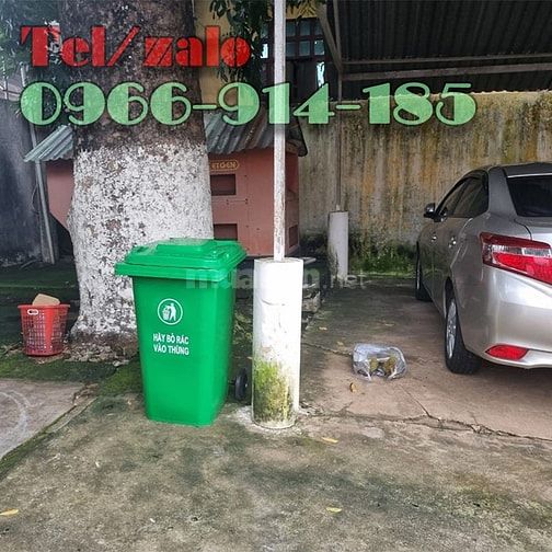 Thùng rác xanh 240 lít HDPE 2 bánh xe cho rác sinh hoạt