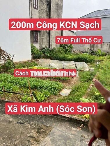 Chỉ 2,0x Tỷ Lôđất ngay Cổng KCN Sạch Kim Anh (SócSơn) 15m ra Đường lớn