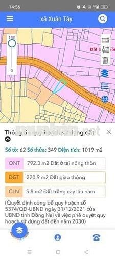 Bán 1019m2 có 24m MT đường nhánh DT765, trải nhựa rộng 7m ở Cẩm Mỹ, ĐN