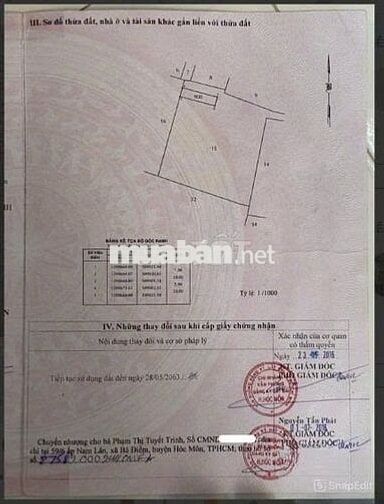 Bán nhà nằm 1 sẹc của Phan Văn HớnDT100m2, giá 950tr.SHR