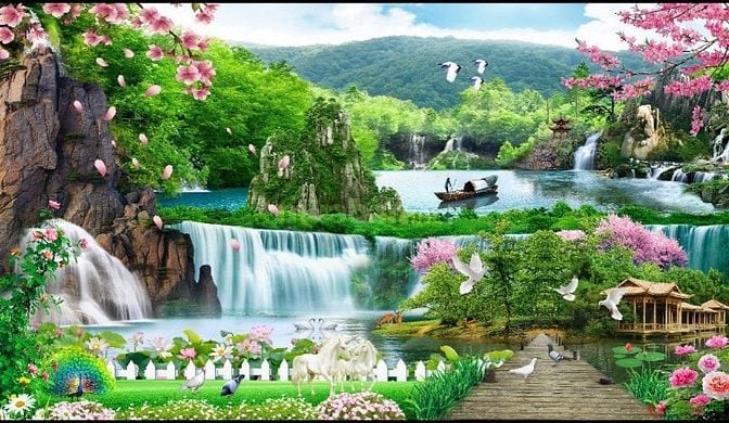 Tranh gạch 3d phong cảnh - phong thủy - CXX43