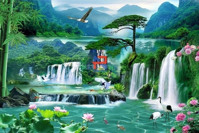 Tranh gạch 3d phong cảnh - phong thủy - CXX43