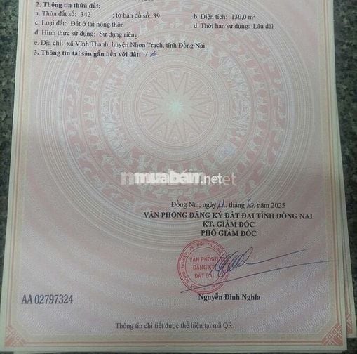 Đất Thổ Cư 100% DT : 4m x 32m Đường Lớn Xe Tải