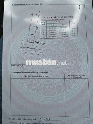 Bán Đất Thổ Cư - Củ Chi: 5x22-100% Thổ Cư-Tân An Hội . Giá 990 triệu