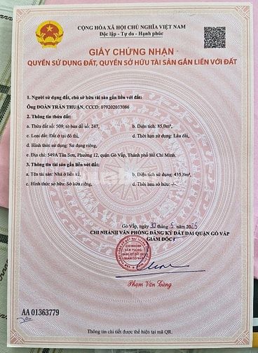 Bán nhà mặt tiền đẹp 5 tầng 549A Tân Sơn P12 Gò Vấp (THANG MÁY 650kg