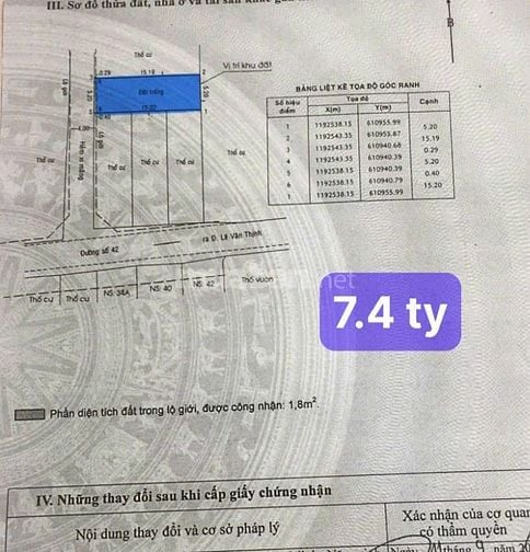 Bán đất hẻm betong 4m , p Bình Trưng Tây , Quận 2 cũ 