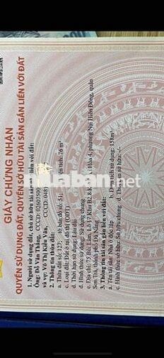 Bán nhà 2 tầng - mặt tiền Bùi Lâm, Nại Hiên Đông, Sơn Trà, Đà Nẵng