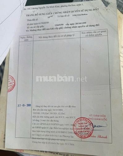 BÁN NHÀ HẺM XE HƠI : 10C NGUYỄN THỊ MINH KHAI - P. ĐA KAO - Q. 1 - HCM