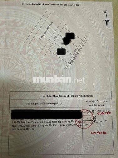 Bán đất sạch đẹp mặt tiền đường Nguyễn Chí Thanh Hội An