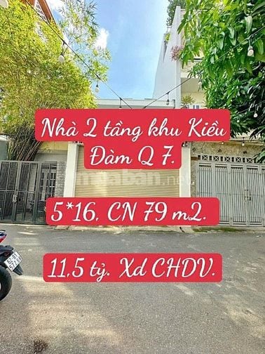 Nhà 2 tầng khu Kiều Đàm, Tân Hưng quận 7. 5*16 hơn 11 tỷ.