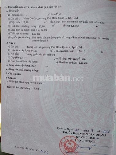 Nhà mặt tiền cấp 4 đường Gò Cát