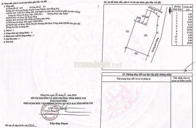 Bán lô Đất 2 MT, 1383,3m2 Hẻm Oto QL51, sát Song hành cao tốc Biên Hoà