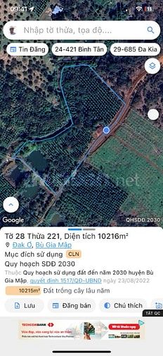 giá bán 4 tỷ 500 trên 1 ha, tổng diện tích 8ha