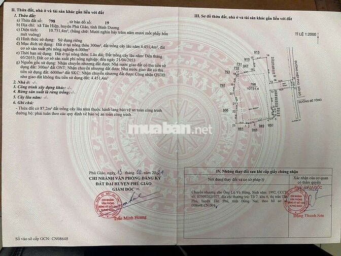 Đất SKC sản xuất kinh doanh 30 năm 1,1ha Giá 17,4 tỷ