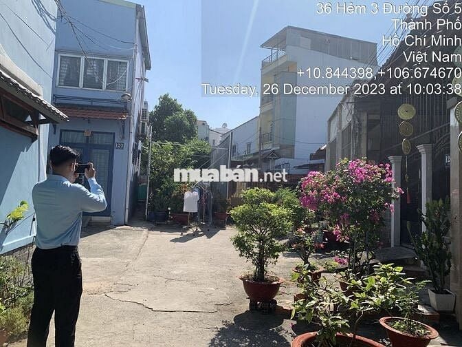 Bán Đất + Nhà 155,9 m2, nở hậu. Full Thổ Cư, Hẻm 12 Đường số 05, P17