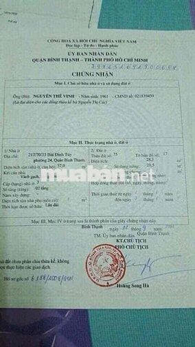 Bán Nhà Chính Chủ Trung Tâm Quận Bình Thạnh