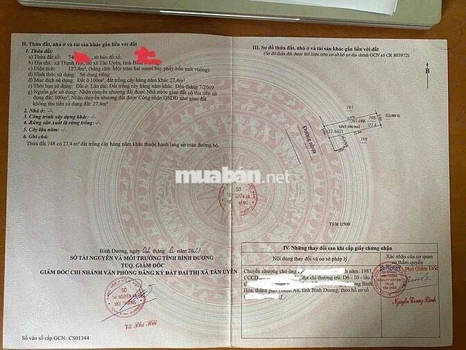 Cần bán gấp lô đất đẹp phường Thạnh Phước Tân Uyên
