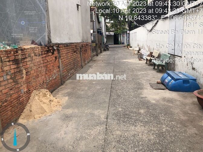 Bán Nhà Nát 2 MT hẻm trước sau (6,7m x 8,9m) đường Bà Điểm 11, Hocmon