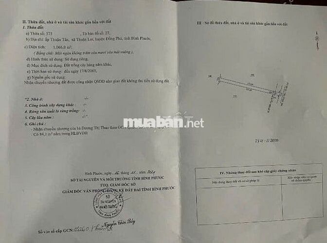 CHÍNH CHỦ Cần Bán Nhanh Lô Đất Vị Trí Huyện Đồng Phú, Tỉnh Bình Phước