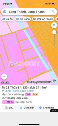 BÁN LÔ ĐẤT THỔ CƯ - TRUNG TÂM LONG THÀNH, ĐỒNG NAI