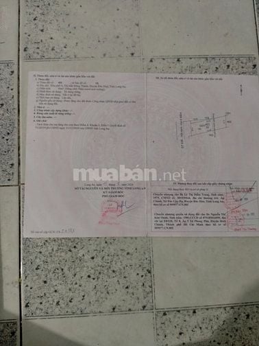 Cần bán gấp lô đất thổ cư khu phố 4 thị trấn Đông Thành Đức Huệ LongAn