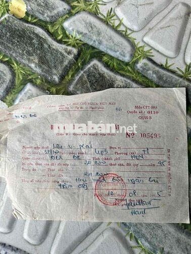 Bán nhà hẻm 3m khu an ninh.Kê khai thuế năm 1995, số nhà Quận cấp