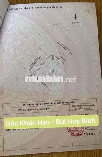 Lô Góc 2 MT KHÚC HẠO - BÙI HUY BÍCH _ Kẹp Cống Cực Đẹp _ Tặng Thiết ke