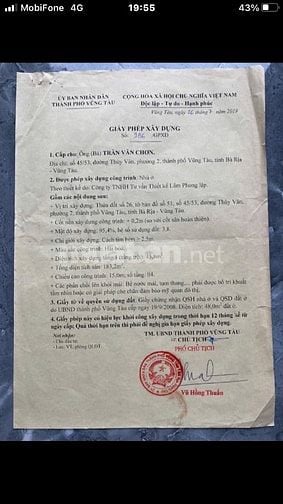 Nhà bán 49,5m2, 4 phòng ngủ, bãi sau đường Thùy Vân, TP Vũng Tàu