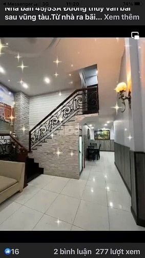 Nhà bán 49,5m2, 4 phòng ngủ, bãi sau đường Thùy Vân, TP Vũng Tàu