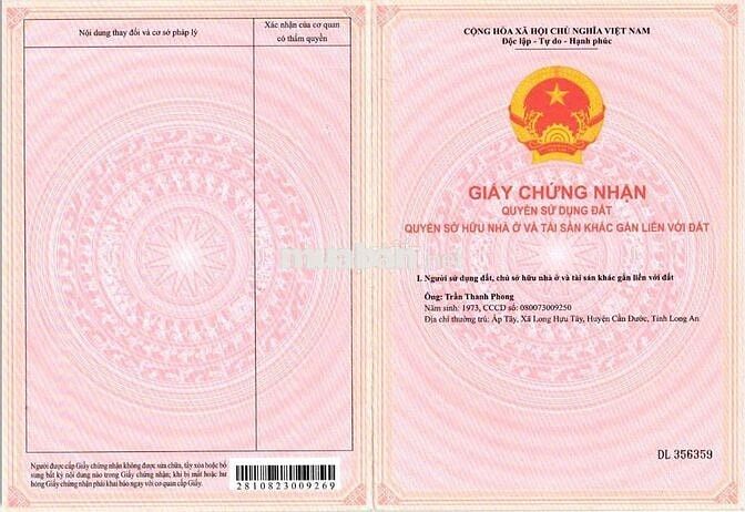 BÁN 293M2 THỔ CƯ MẶT TIỀN CHỢ CẦN ĐƯỚC GIÁ 6 TỶ