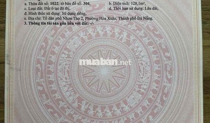 BÁN LÔ ĐẤT ĐẸP KIỆT Ô TÔ GẦN QUỐC LỘ 1A HÒA XUÂN