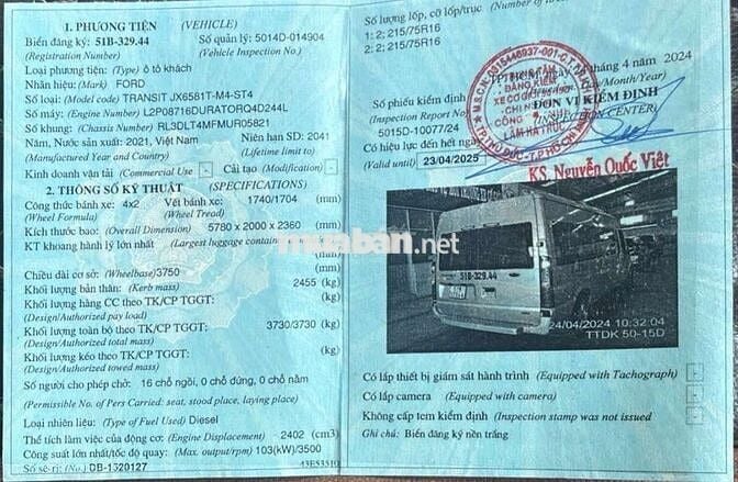 TRANSIT SVP 2021 KO DỊCH VỤ 102000KM BẢO HÀNH 1NĂM