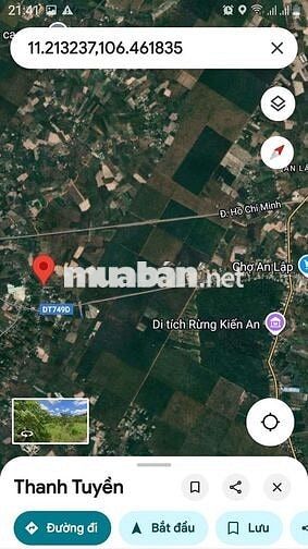 Bán lô đất Thanh Tuyền, Dầu Tiếng, Bình Dương. Nay Thanh An, HCM