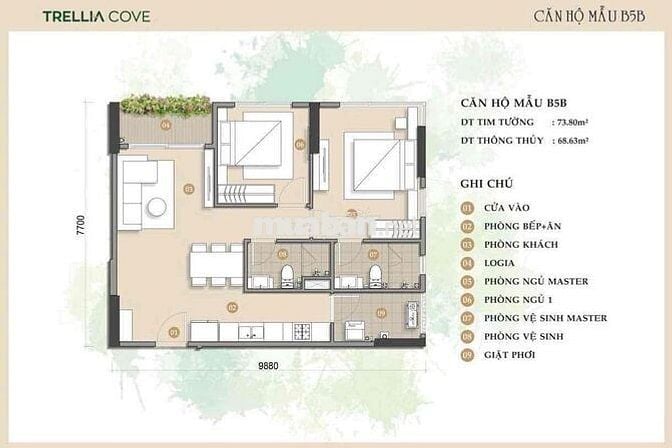 Bán căn 2PN trelia cove mua trực tiếp CĐT Nam Long giá chỉ từ 5tỷ .