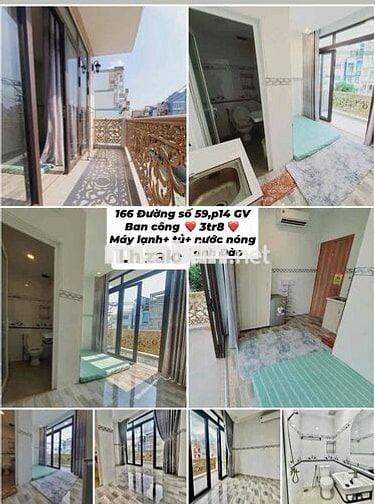 Studio cửa sổ- ban công- 1PN tách bếp 3tr3-3tr8