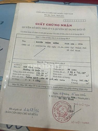 BÁN GẤP ĐẤT 2 MẶT TIỀN – VỊ TRÍ VÀNG TRUNG TÂM QUẬN 11
