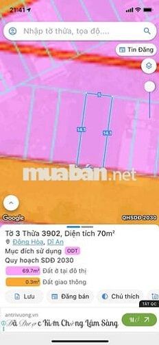 ĐẤT SỔ RIÊNG 70m tc 100% KDC ĐỒNG CHÀM PHƯỜNG ĐÔNG HOÀ
