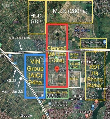  Bán 3 ô biệt thự đẹp nhất khu A Và B dự án Cienoco5 Mê Linh