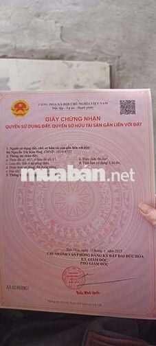 Đất Long An SHR giáp Bình Chánh ngay chợ Đức Hoà